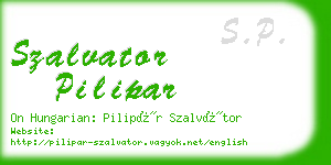 szalvator pilipar business card